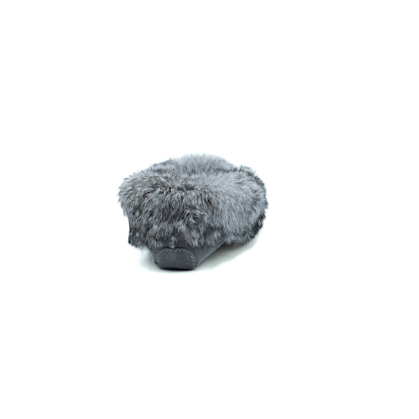 240 Ladies Suede Grey Two-tone Rabit Fur Moc with Fleece Insert