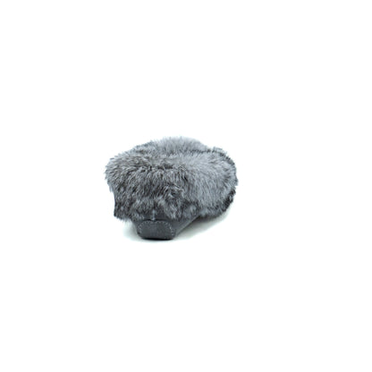 240 Ladies Suede Grey Two-tone Rabit Fur Moc with Fleece Insert