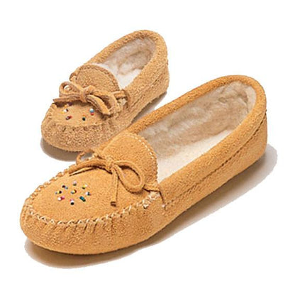 402 Suede Fleece Beaded Moccasin Womens
