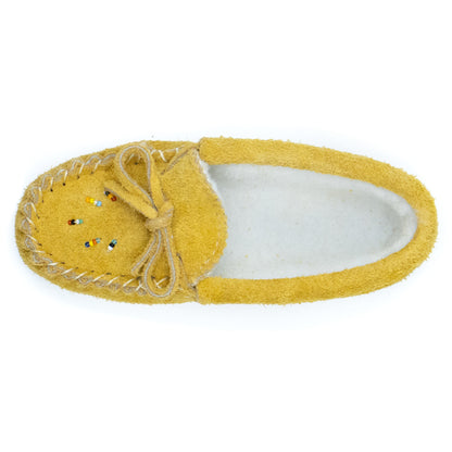 142 Junior Suede Moose Moc with Beading and Fleece Insert