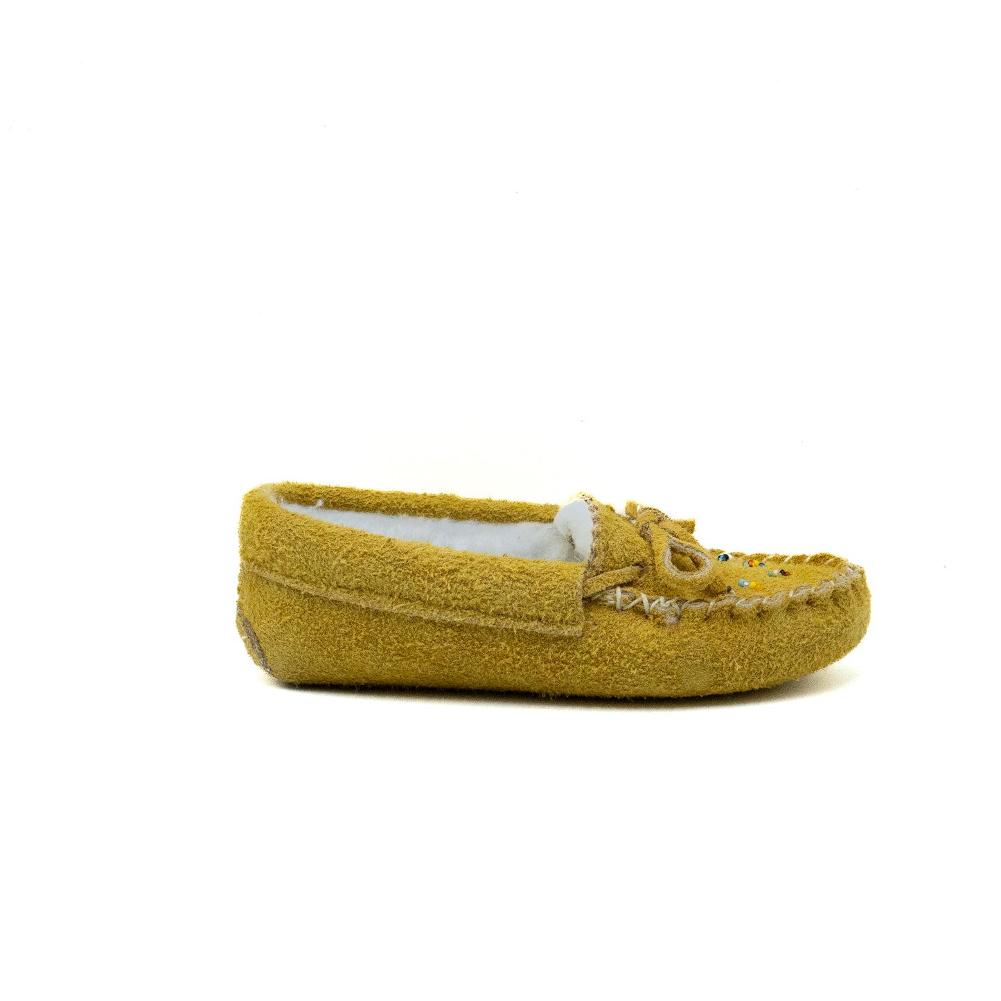 142 Junior Suede Moose Moc with Beading and Fleece Insert