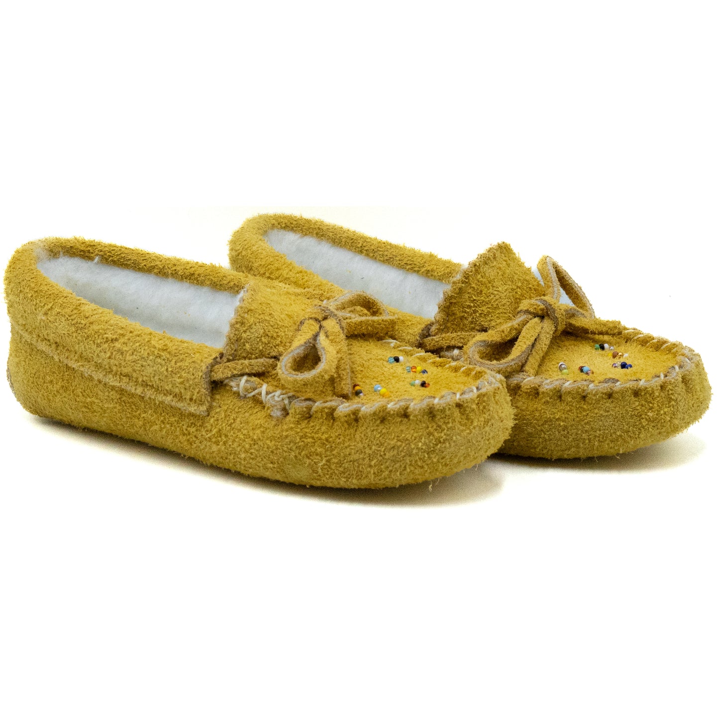 142 Junior Suede Moose Moc with Beading and Fleece Insert