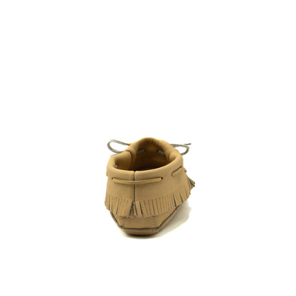 B468 Women Moose Moc Bootie with Fringe Double Leather Sole