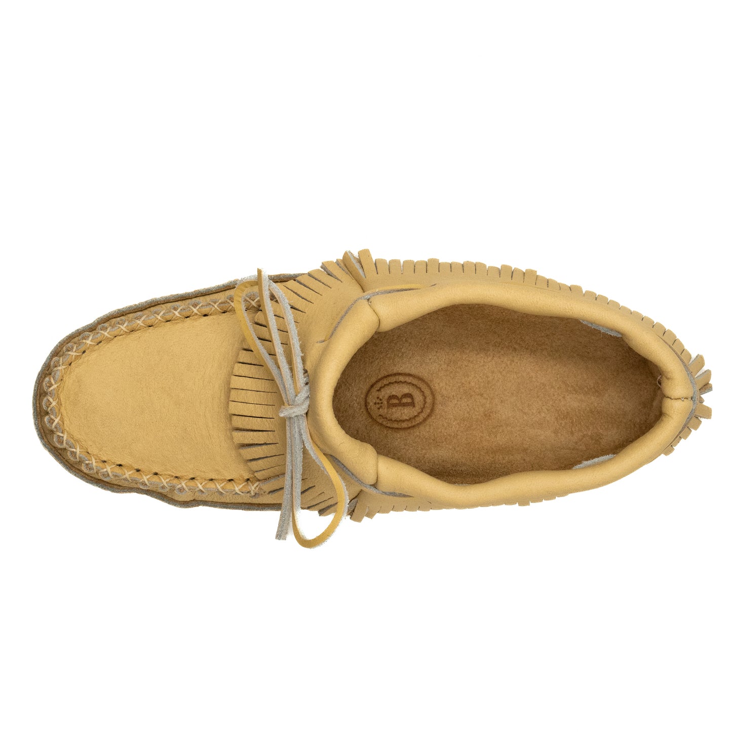 B468 Women Moose Moc Bootie with Fringe Double Leather Sole