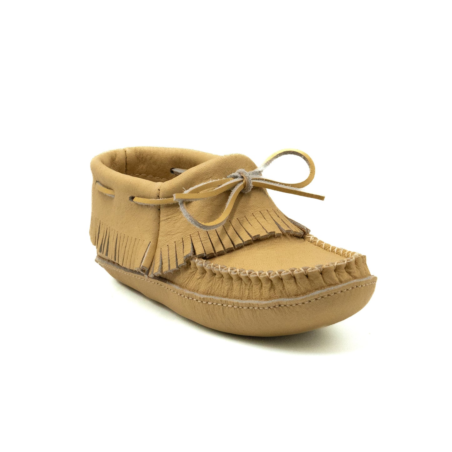B468 Women Moose Moc Bootie with Fringe Double Leather Sole